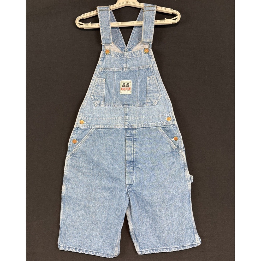 Vintage Bubba Denim Womens Small (28-32) Blue Jean Overall Shorts Bib Overalls - Picture 7 of 15